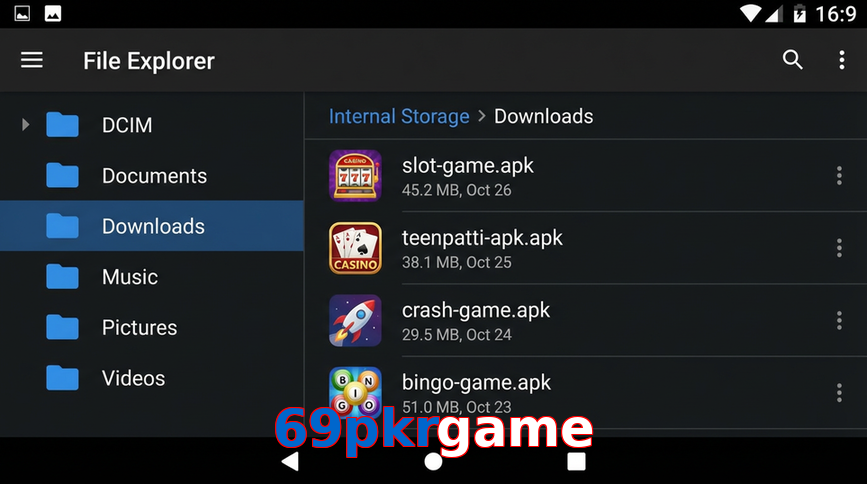 Main screen of 69Pkrgame gameapk page for PK players