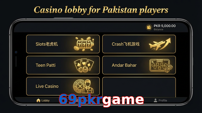 Lobby view of 69Pkrgame for Pakistan users